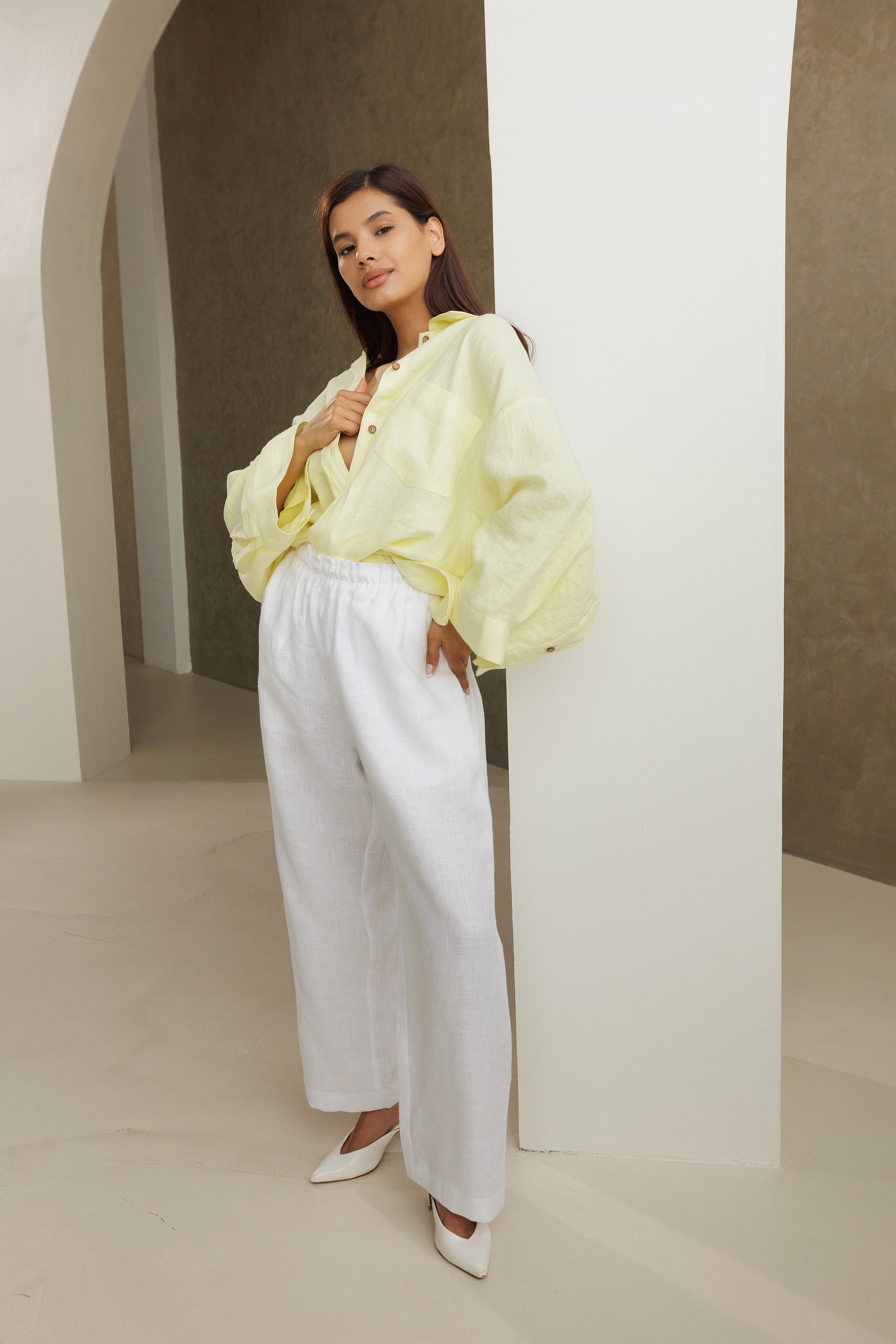 Linen Pants with elasticated waistband