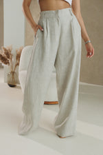 Load image into Gallery viewer, Basic Linen Set with wide Leg pants
